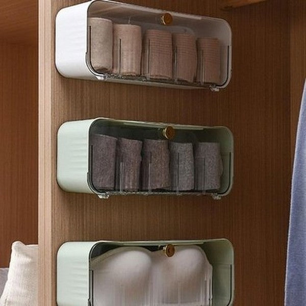 Wall Mount Drawer Organizer Wardrobe Storage Box Underwear Home Cabinet Divider Storage Closet Drawer Socks Bra Storage Box. Type: Household Storage Drawers.