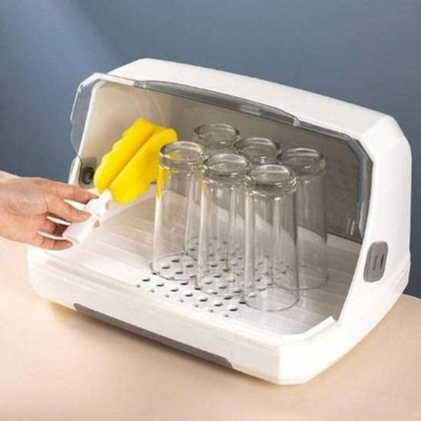 Countertop Dish and Cups Storage Drain Rack