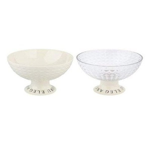 Elegant decorative transparent fruit bowl with drainer