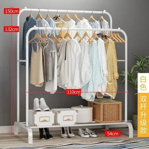 Modern Metal Coat Rack with Shoe Storage | Multifunctional Entryway Organizer for Clothes & Accessories