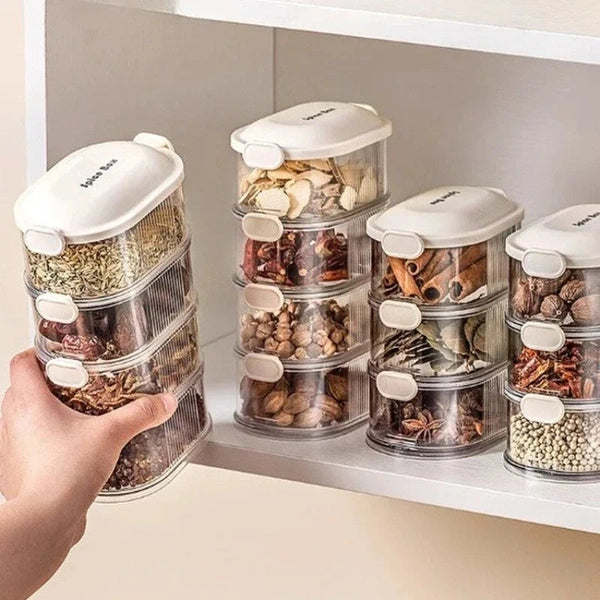 Multi-Compartment Spice Storage Box