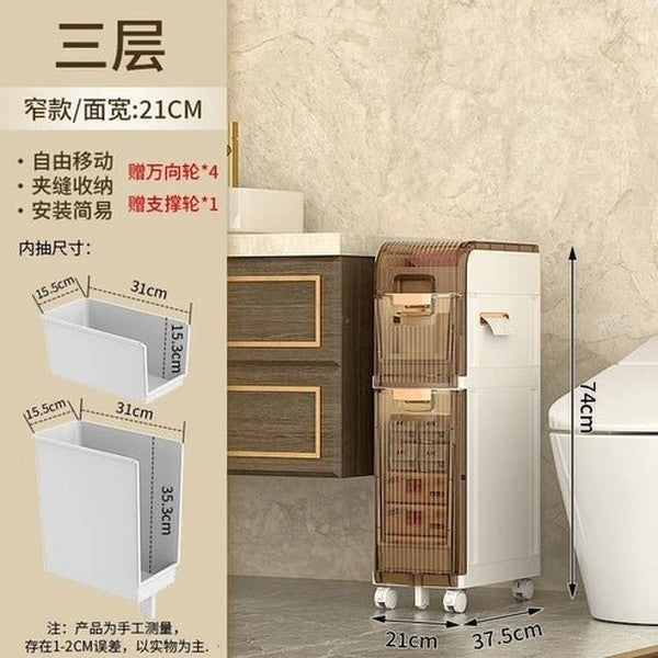 Multi-Layer Floor-to-Ceiling Storage Cabinet | Versatile Kitchen & Bathroom Organizer