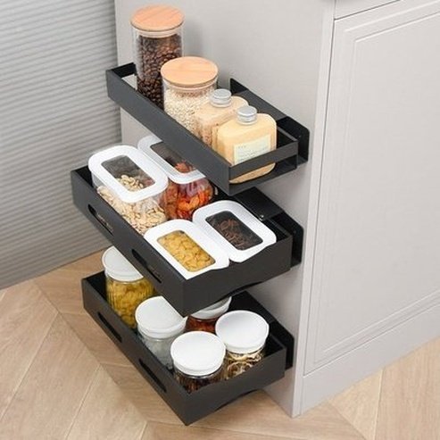 Carbon Steel Cabinet Slide Rail Storage Shelf Cabinet Kitchen Cabinet Slide Rail Free Punching. Kitchen Organizers. Type: Kitchen Utensil Holders and Racks.
