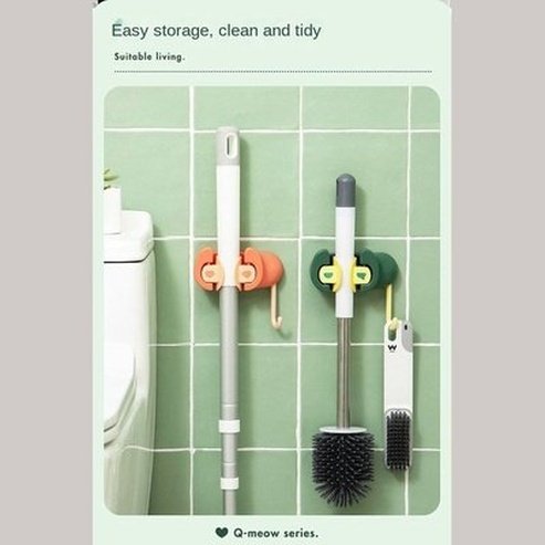 Cartoon Broom Holder Heavy Duty Practical Clip Mop Organizer Wall Mount Hook Stainless Steel Storage Space Saving Hanger Use: Sundries: Storage Hooks and Racks.