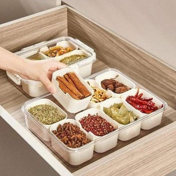 Portable 8 Grids Multifunctioanl Food Storage Box
