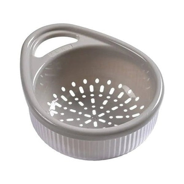 Double-Layer Vegetable & Fruit Strainer with Storage