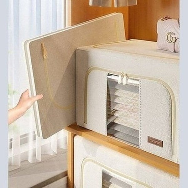 JOYBOS Fabric Folding Clothes Storage Box Finishing Cabinet Toy Storage Cabinet Quilt Storage Pet House Car Trunk Organizer. Type: Household Storage Containers.