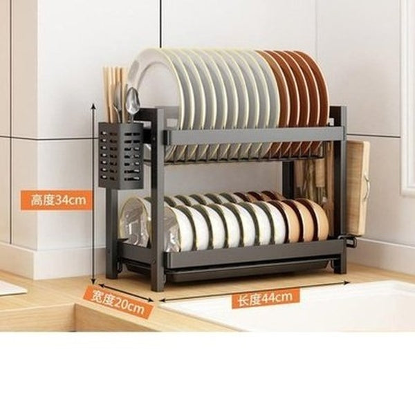 Multi-functional Pantry Kitchen Counter Shelf Organizer Dish Drainer Tableware Drainboard Bowl Plate Drying Rack Spice Storage. Type: Dish Racks & Drain Boards