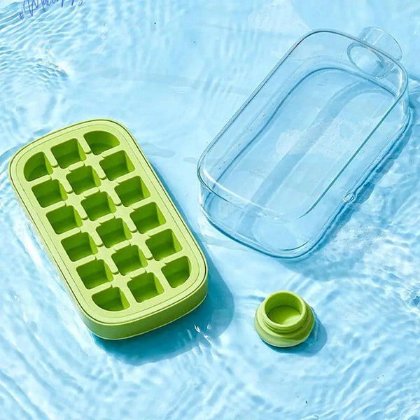 Portable Silicone Freezer Ice Trays, Zero-Contact Pressure Ice Cube Mold
