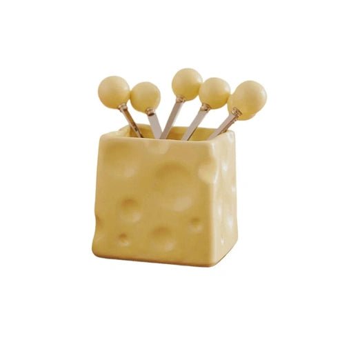 Ceramic Pen Holder & Fruit Fork Storage Jar