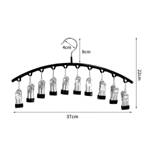 Space-Saving Closet Organizer with 10 Clips