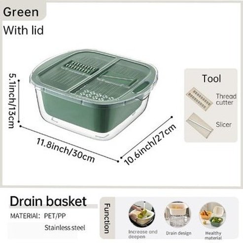 2 In 1 Cleaning Fruit Vegetable Plastic Slicer