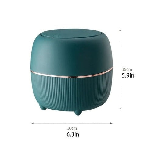 Elegant Mini Desk Trash Can with Pop-Up Lid | Multifunctional Waste Bin for Office & Home
