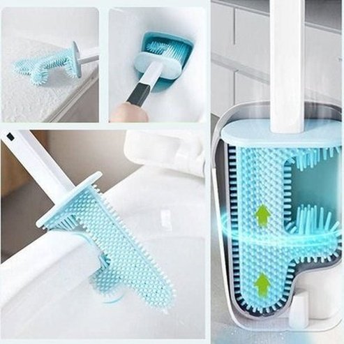 Wall Mount Toilet Brush Holder Quick Dry Cactus Toilet Brush No Dead Angle Leakproof Water Belt Base Soft Flat Head. Bathroom Accessories: Toilet Brushes and Holders.