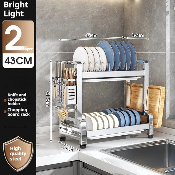 3-Tier Kitchen Dish Drying Rack with Utensil Holder