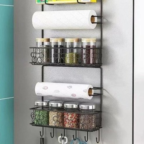 6 Layer Refrigerator Spice Rack Iron Art Spice Shelf