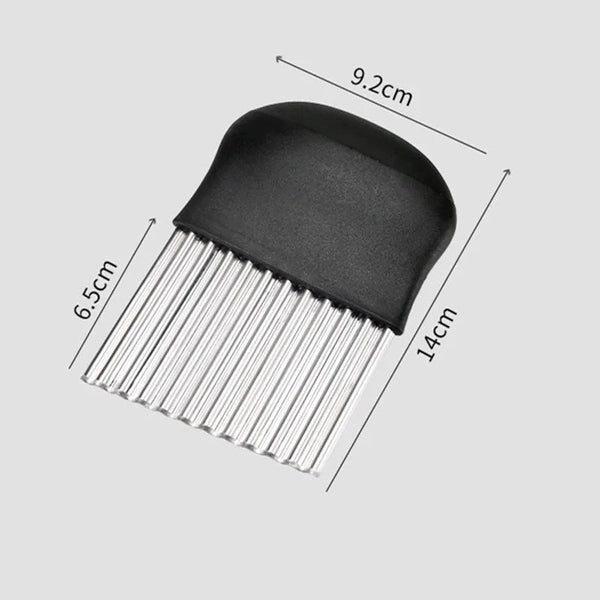 Stainless Steel Potato Chip Slicer Dough Vegetable Fruit Crinkle Wavy Slicer Knife