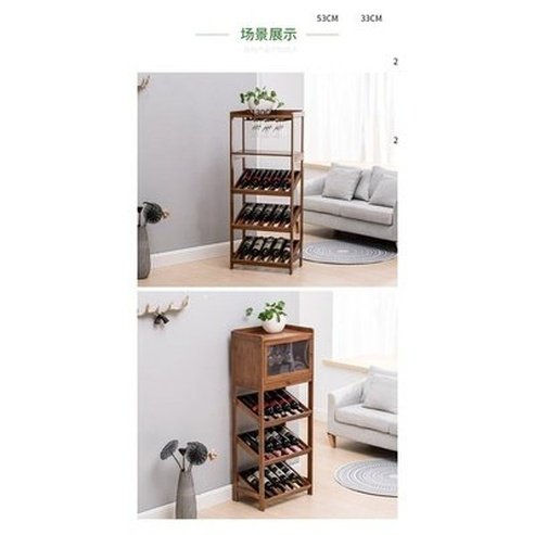 Bamboo With Door Red Wine Rack Landing Wine Bottle Stand Household Wine Cabinet Display Rack Upside Down Cup Holder. Type: Household Storage Drawers.