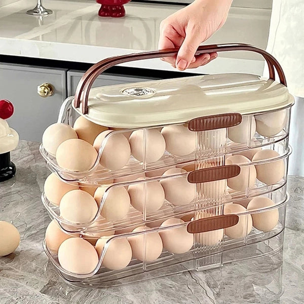 Egg Holder for Refrigerator - Automatic Rolling Storage Box