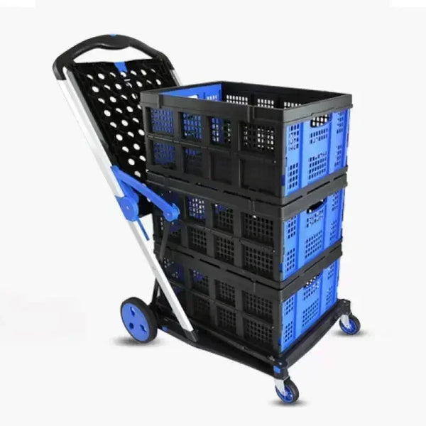 Plastic Foldable Hand Truck, Aluminum Portable Folding Cart Trolley