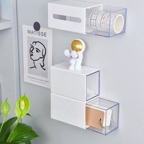 wall mounted storage box bathroom swabs jewelry organizer box home office sundries clips hairpin drawer. storage and organization: household storage containers.