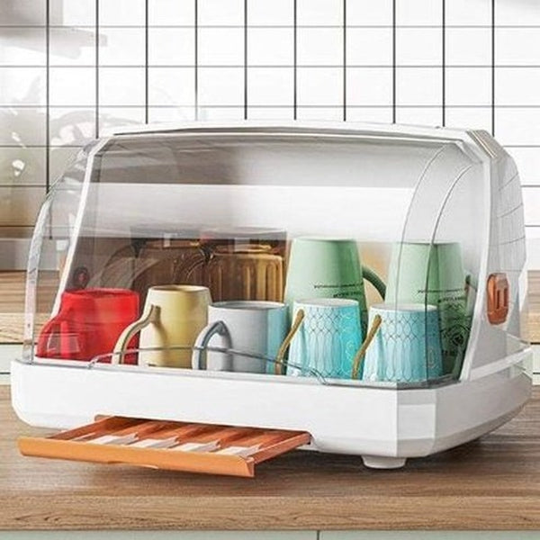 Countertop Dish and Cups Storage Drain Rack