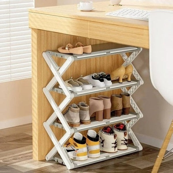 Foldable X-Shaped Shoe Rack