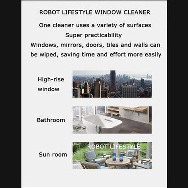 Robot Window Cleaner Automatic Water Spray APP/Remote Control Electric Robotic Vacuum Washer High Suction Washing Wiper. Household Appliances. Type: Vacuums.