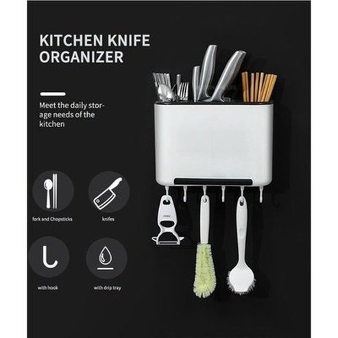 Wall Mount Storage Box Cutlery Holder Organizer Space Saving Holder Wall Hanging Protect Blades Knife Storage Kitchen Accessories: Knife Blocks & Holders