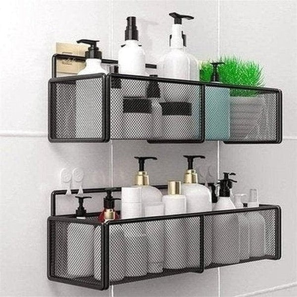 Bathroom Accessory Corner Frame Shower Shelf Wrought Iron Shampoo Storage Shelf Suction Cup Holder. Bathroom Accessories. Type: Bathroom Accessory Mounts.