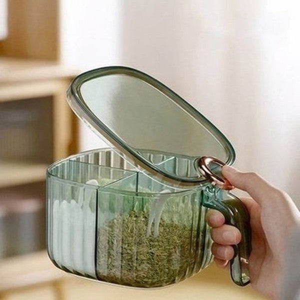 Transparent Plastic Condiment Container With Lid. Spices Storage Box With Spoon. Plastic Clear Condiment Storage Box. Tools & Utensils. Kitchen Organizers: Spice Organizers.