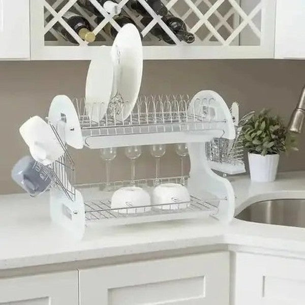 2 Tier Plastic Dish Drainer