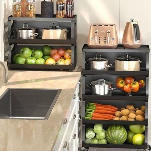 Modern Metal Kitchen Trolleys Simple Wheeled Cart