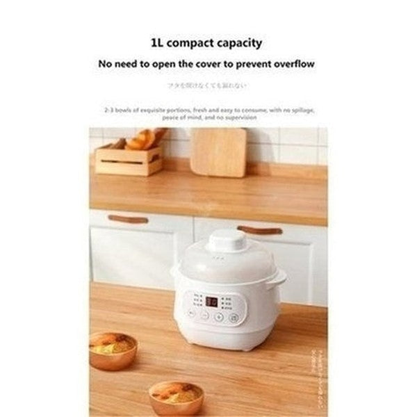 1L Mini Electric Stew Pot Ceramic Healthy Bird's Nest Electric Stew Cup Household Waterproof Multi-function Small Pot. Kitchen Appliances: Food Cookers ans Steamers.