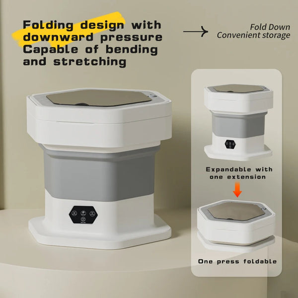 8L Portable Small Foldable Washing Machine with Spin Dryer