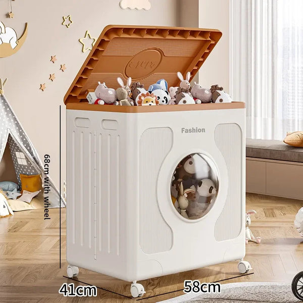 Folding Storage Box With Lid, Multifunction Toys Books Organizer