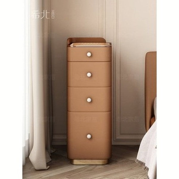 Light luxury smart bedside table lamp integrated modern simple storage high sense high glass bedside table with lamp. Furniture. Tables. Nightstands.