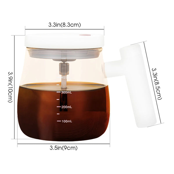 Electric Rotating Mug for Coffee, Tea, Milkshake, and Water Blending