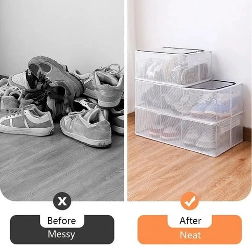 Large Capacity PVC Shoe Organizer Box - No Installation Needed