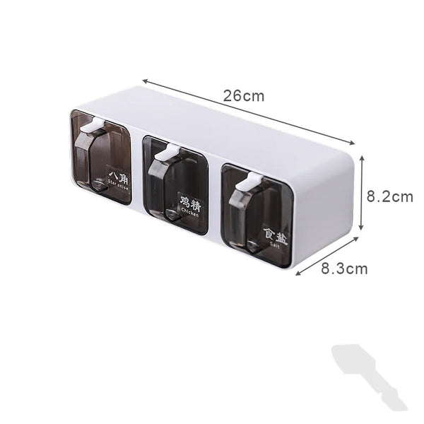 Wall-Mount Spice Organizer Box Set with Spoons