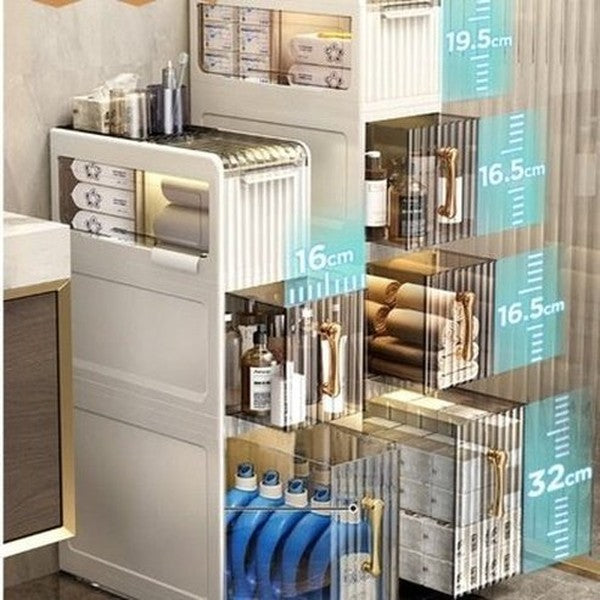 Light Acrylic Free Installation Landing Bathroom Caddy