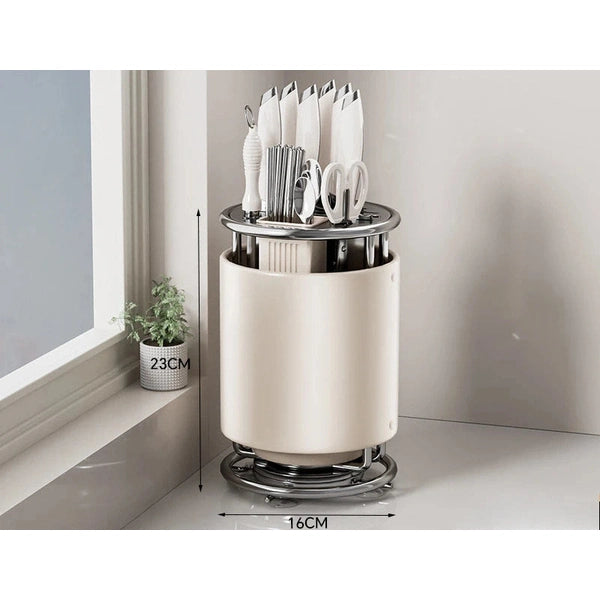 Rotating Knife Holder, Shelf, Kitchen Countertop Chopstick Cage, Knife Holder