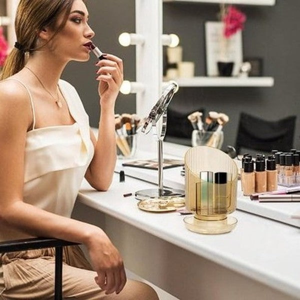 3-Slots Makeup Brush Storage Organizer Box for Desk