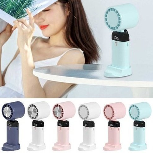 USB Portable Small Fan Digital Display 3W 1200/3600mAh Air Cooling Fan Mini 3-speed Wind Mute Detachable Base for Travel. Climate Control Appliances. Type: Fans.
