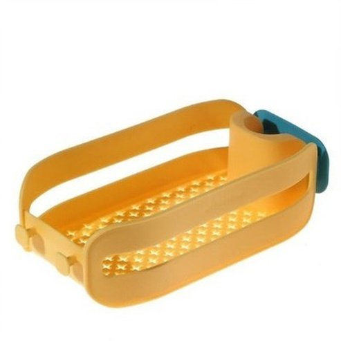 Hanging Plastic Kitchen Faucet Sponge Holder. Kitchen sink organize drying rack sponge holder. Shower Soap Drainer Shelf Basket, Bathroom Water Pipe Shelf.