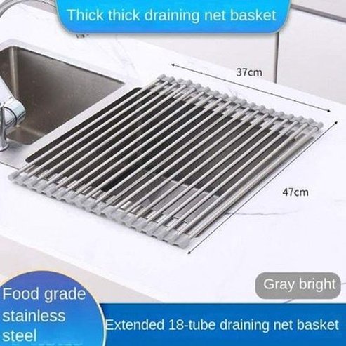 Foldable Stainless-Steel Roll Up Dish Drain Board