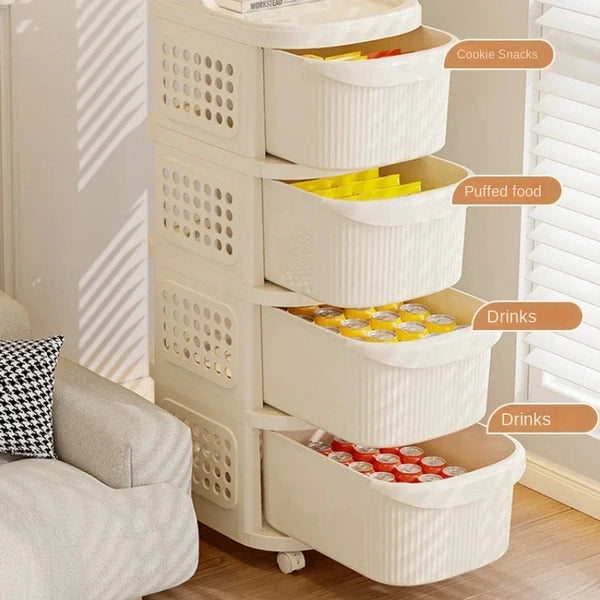 Snack Cabinet Cart, Trolley Drawer Type Rack