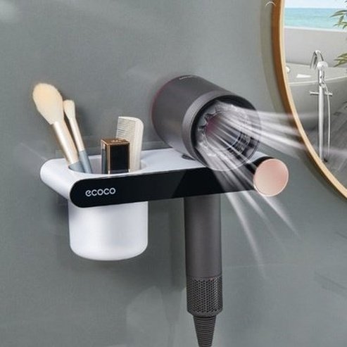 ECOCO Hair Dryer Holder Curling Iron Shelf