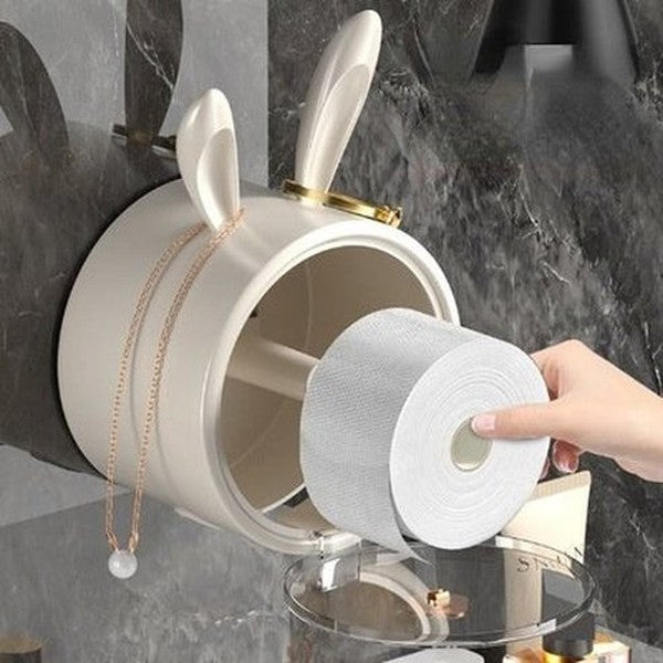 Wall Hanging Toilet Roll Paper Towel Box Light Luxury Wall Hanging No Drilling Home Bathroom Towel Storage Box. Bathroom Accessories: Toilet Paper Holders.