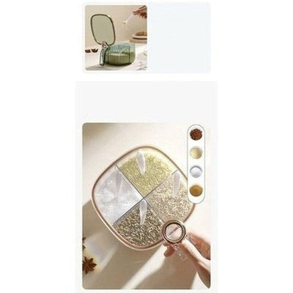 Transparent Plastic Condiment Container With Lid. Spices Storage Box With Spoon. Plastic Clear Condiment Storage Box. Tools & Utensils. Kitchen Organizers: Spice Organizers.